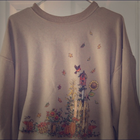 Autumn theme vintage sweater 90’s style. - Picture 1 of 1